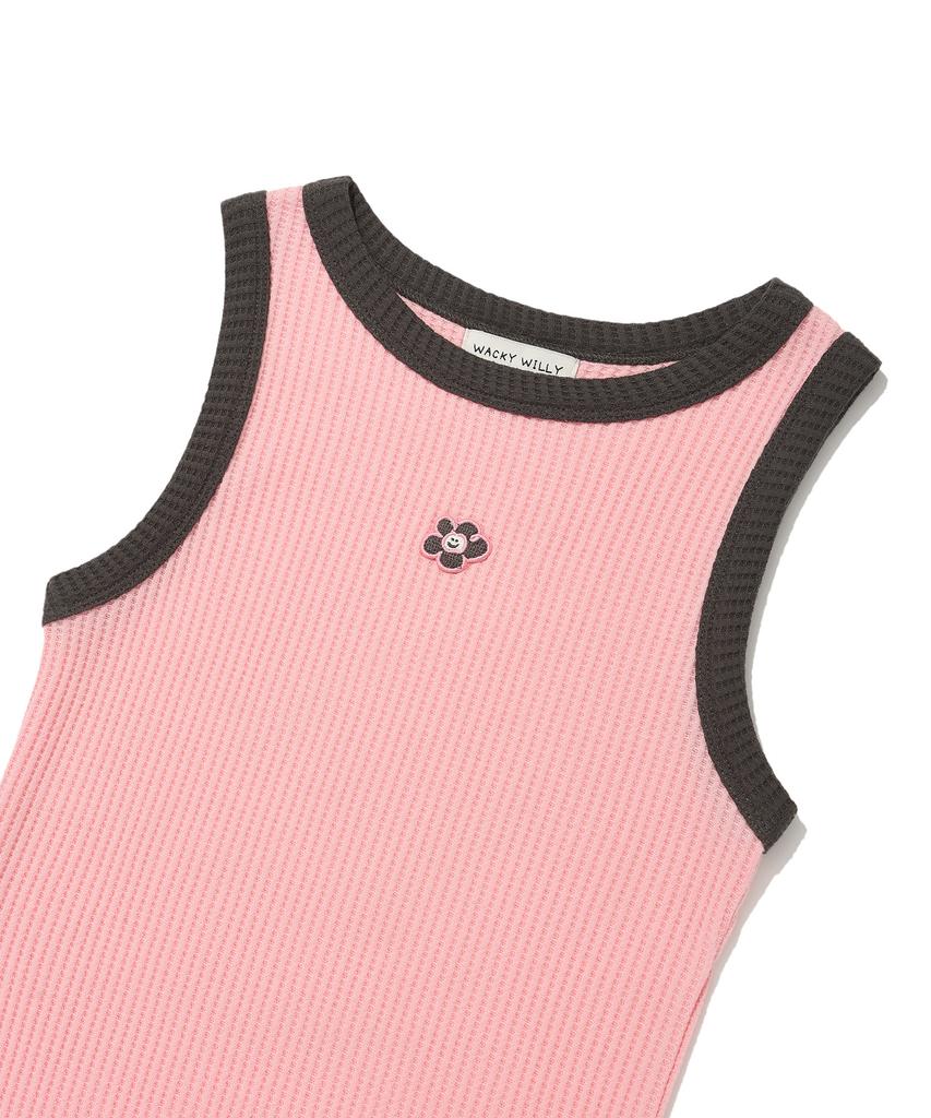 WACKY WILLY Women'S Color Block Sleeveless Pink