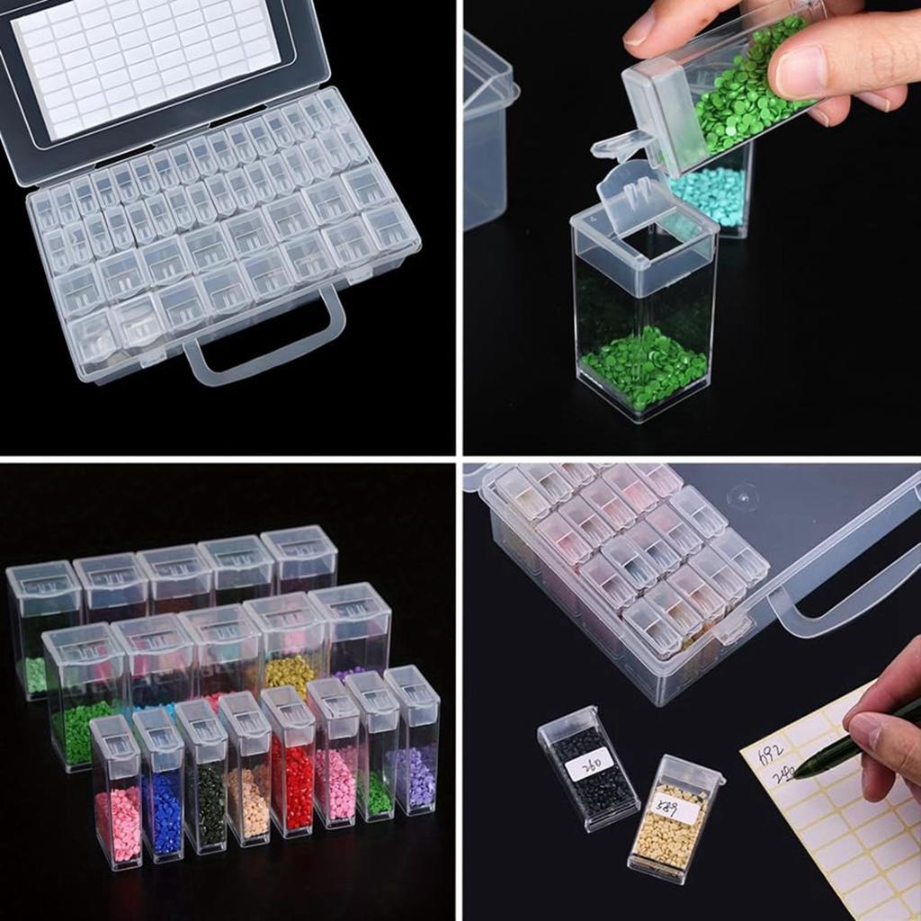 2X 48 Slots Diamond-Painting Storage Containers, Diamond Art Portable Bead Storage Boxes For Diamond-Painting