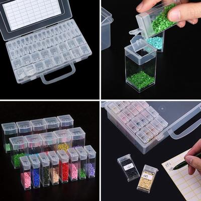 Premium-2X 48 Slots Diamond-Painting Storage Containers, Diamond Art Portable Bead Storage Boxes For Diamond-Painting