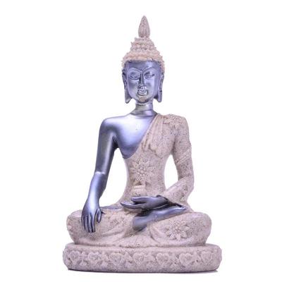 Estátua de Buda Sentado de 11cm   Resina    Artesanato Retrô Criativo Micro Decoração para Casa