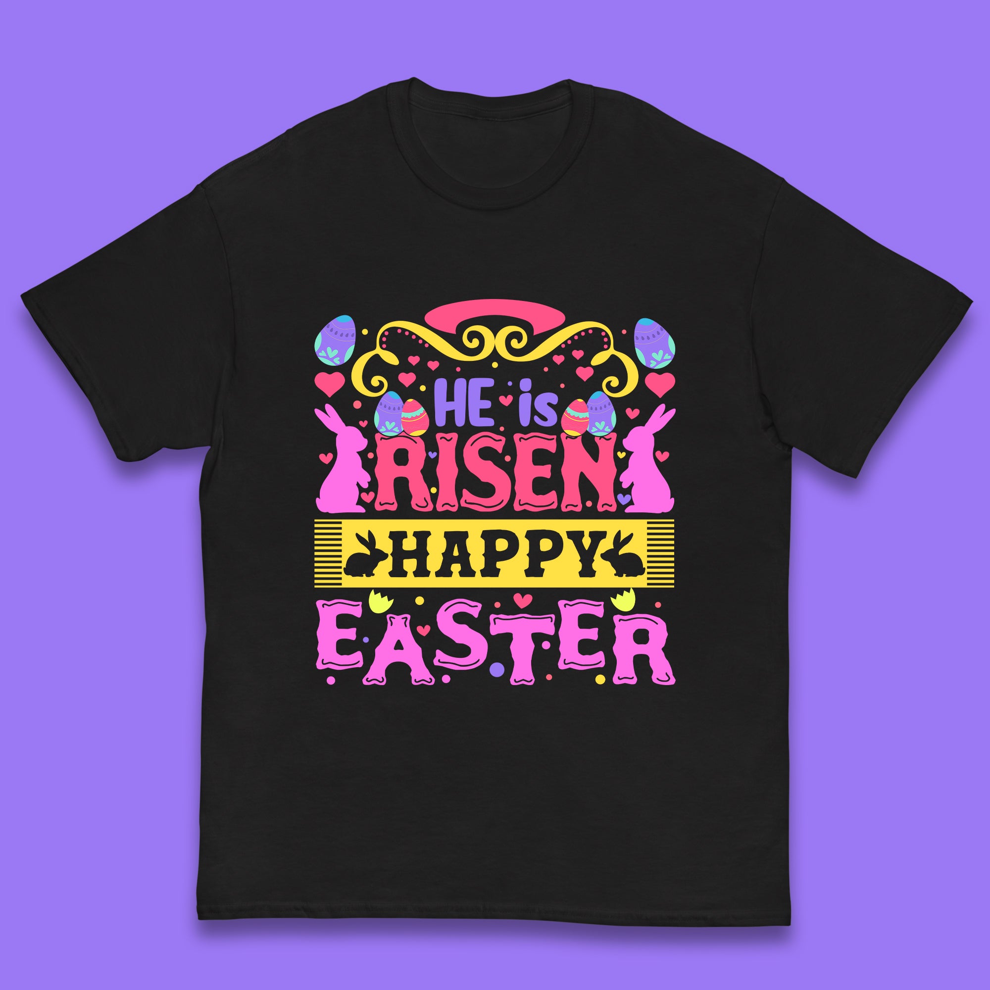 He Is Risen Happy Easter Kids T-Shirt 100