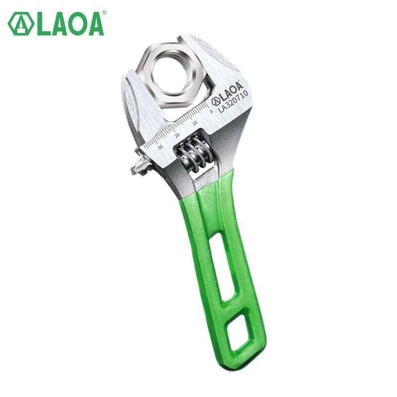 LAOA Short Handle Wide Mouth Adjustable Wrench