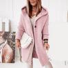 Women's Long Hooded Knitted Cardigan Solid Color Sweater Coat Warm Winter Thickened