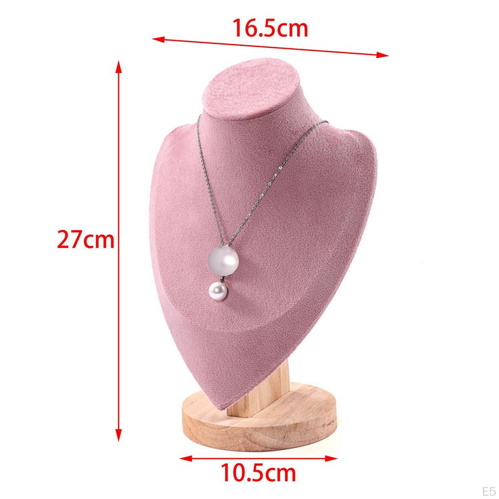 Deluxe Velvet Necklace Stand with Decorative Base