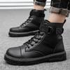 Cheap Black Men 'S Boots Autumn Winter Shoes Men Platform Ankle Boots Fashion Casual Leather Boots Men Motorcycle Tooling Boots
