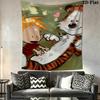 Calvin and Hobbes Wall Tapestry Aesthetic Wall Hanging Printed Fabric Blanket Decorative Tapestries for Bedroom Living Room Home Decor