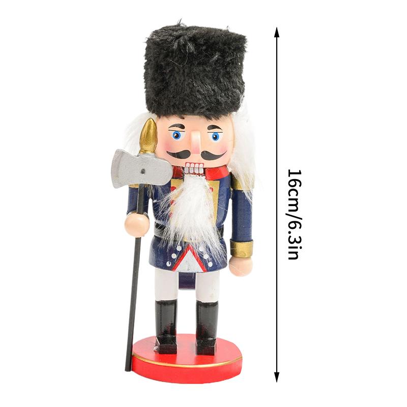1Pc Wooden Christmas Nutcracker Soldier - Traditional Painted Figurine, Festive Collectible Home Party Decor Ornament