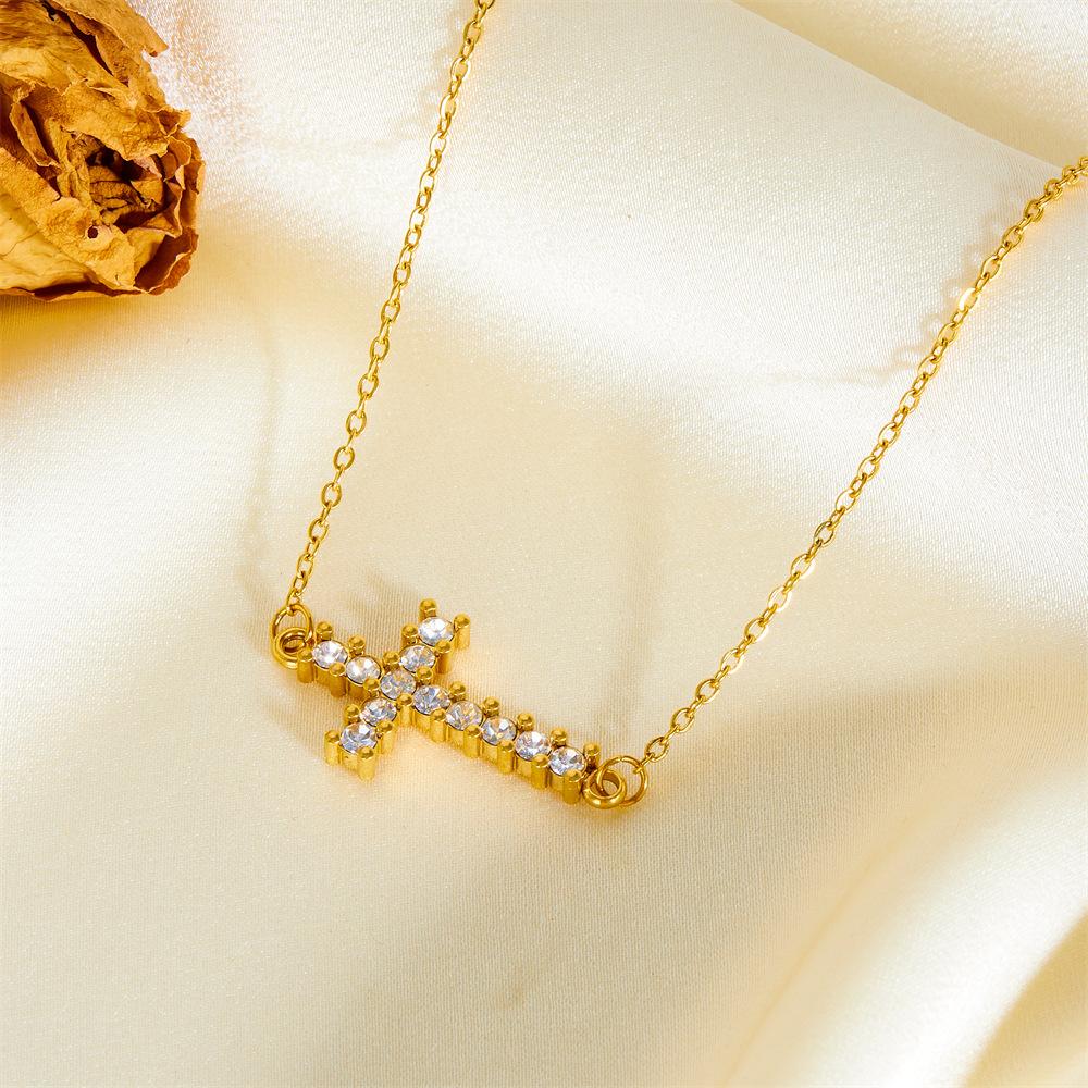 

Цепочка на шею из нержавеющей стали Niche не выцветает, ожерелье с бриллиантами, женская легкая роскошная модная цепочка на ключицу