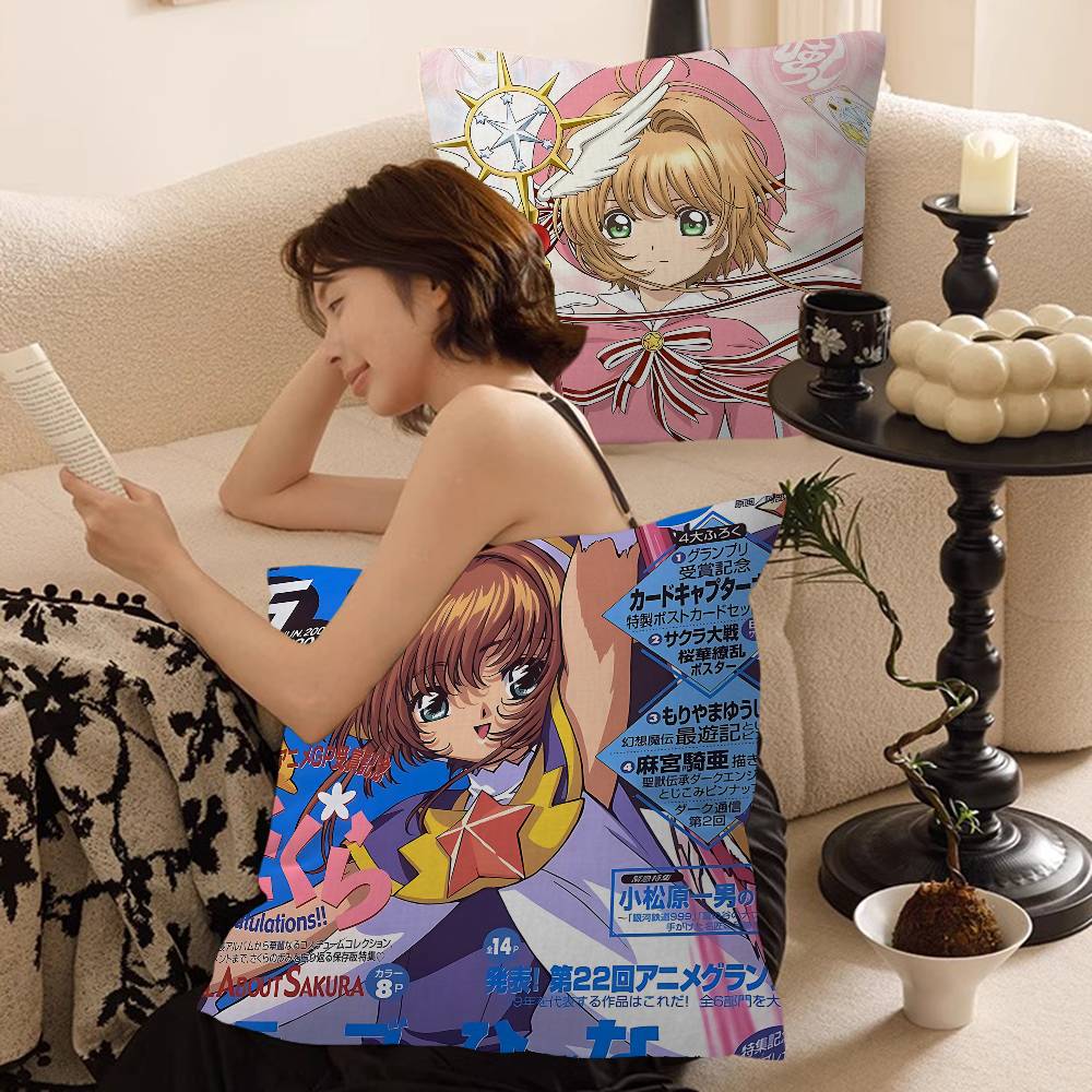 C-Cardcaptors S-Sakura Maple Design Cushion Cover Happy Autumn Harvest Decor Holiday Decorati Pillow Cover