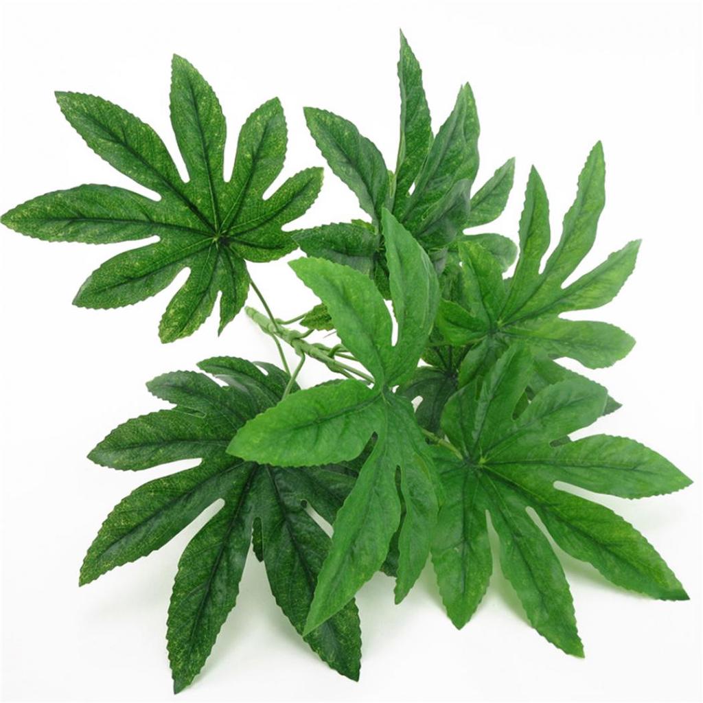 Yousheng Home Decor 9 Leaves/1Pc Artificial Green Plant