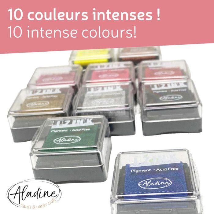 Pigment Ink Pad Kit - Aladine - 10 Colors - 3.5 X 3.5 Cm - Mixed - Adult