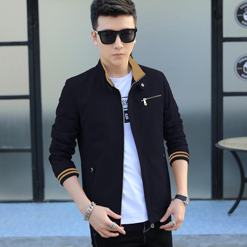 Men's Spring and Fall Stand-up Collar Casual Jacket Long-sleeved Windproof Jacket