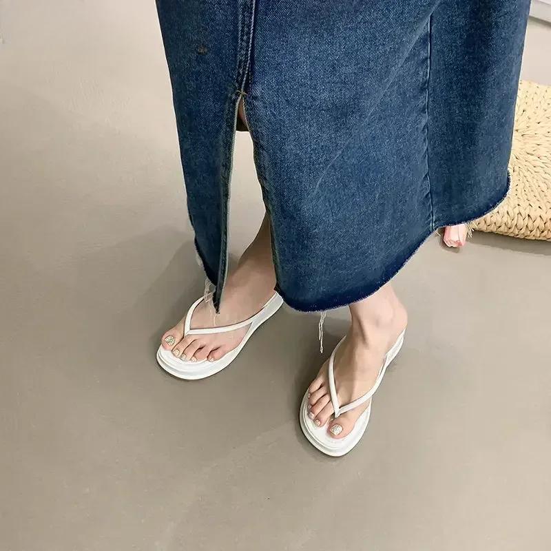 2025 New Wedges Women Slippers Fashion Slip On Open Toe Ladies Elgant Platform High Heel Non Slip Beach Slides Flip Flop