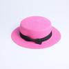 Parent-child sale sun flat straw hat boater hat girls bow summer Hats For Women kid and Beach flat panama straw hat