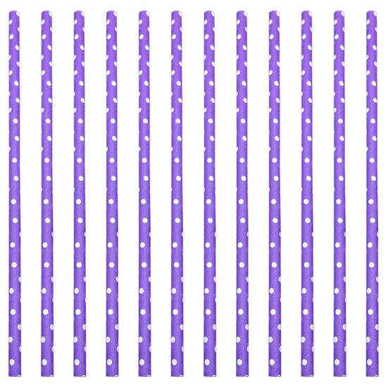 100Pcs Disposable Paper Straws Food Grade BPA Free Rich Color Holiday Party Heart Dot Print Drinking Water Straws