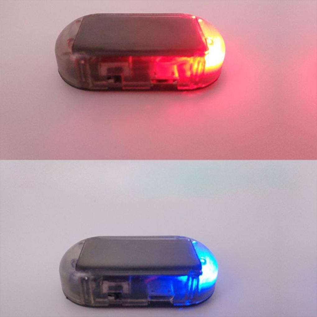 2pcs ABS Anti-theft Warning Lights Easy To Install Solar Power Simulated Car Alarm Fake Alarm Lamp