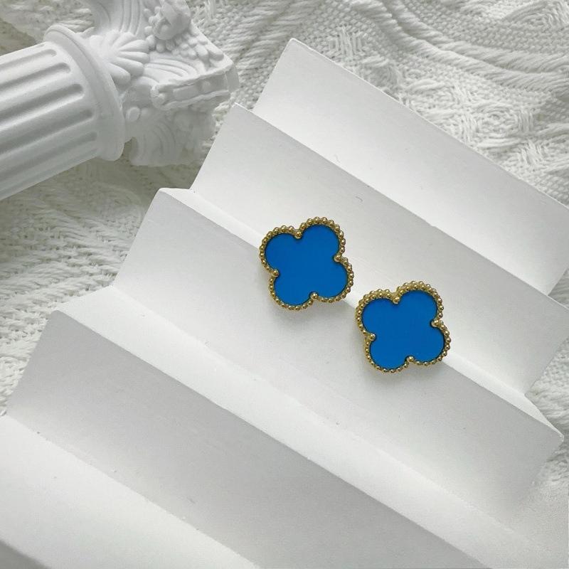 High-end 15MM Four-leaf Clover Titanium Steel Earrings Lightweight and Versatile Earrings for Women