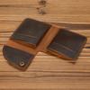 Retro Crazy Horse Leather Card Bag Men'S Leather Short Wallet Men'S Card Bag First Layer Cowhide Card Clip