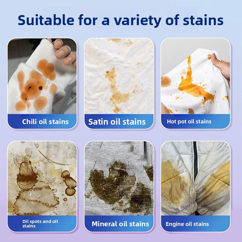 No-Rinse Instant Dry Cleaner Clothes Oil Ink Grease Food Stains Powerful Remover Safe for Whites & Colors