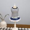 Cute Striped Dog Dress Soft Cat Vest Harness Pet Chest Strap Pet Princess Lace Skirt  Spring