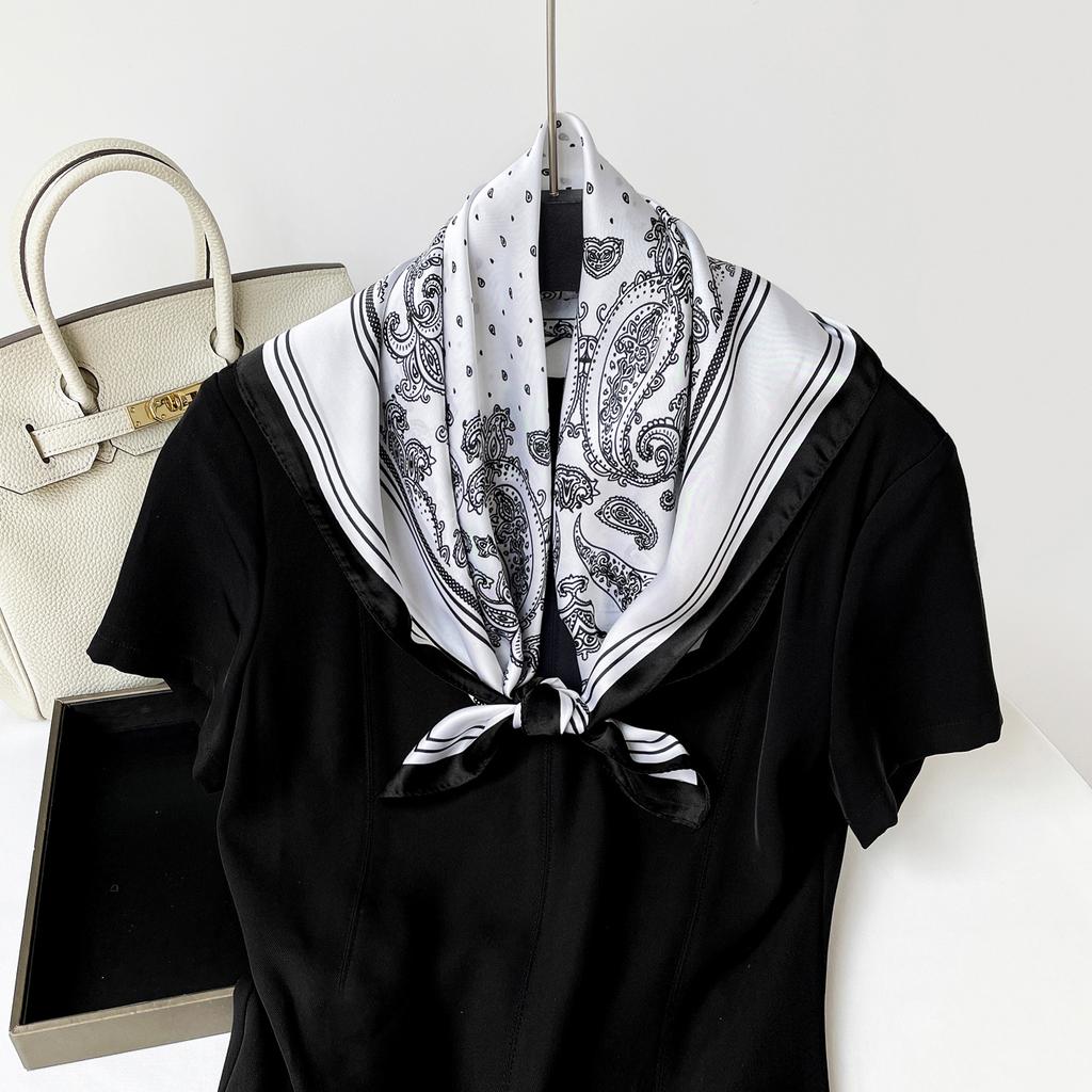 New 71cm silk scarf satin square scarf clothing with silk scarf high-end women's headscarf thin scarf