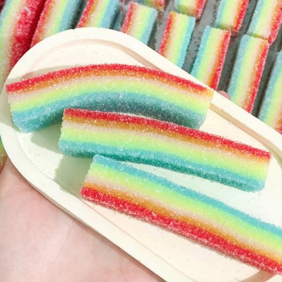 Sour Gummy Candy Strip Toy Slow Rising Stress Relief Colorful Sugar Stick Sensory