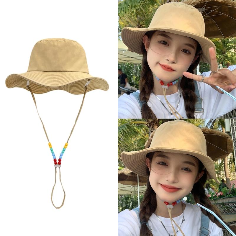 Portable Sun Hat Wide Brim Quick Drying Hat with Windproof Rope Breathable Sunshade for Outdoor Surprise Gift