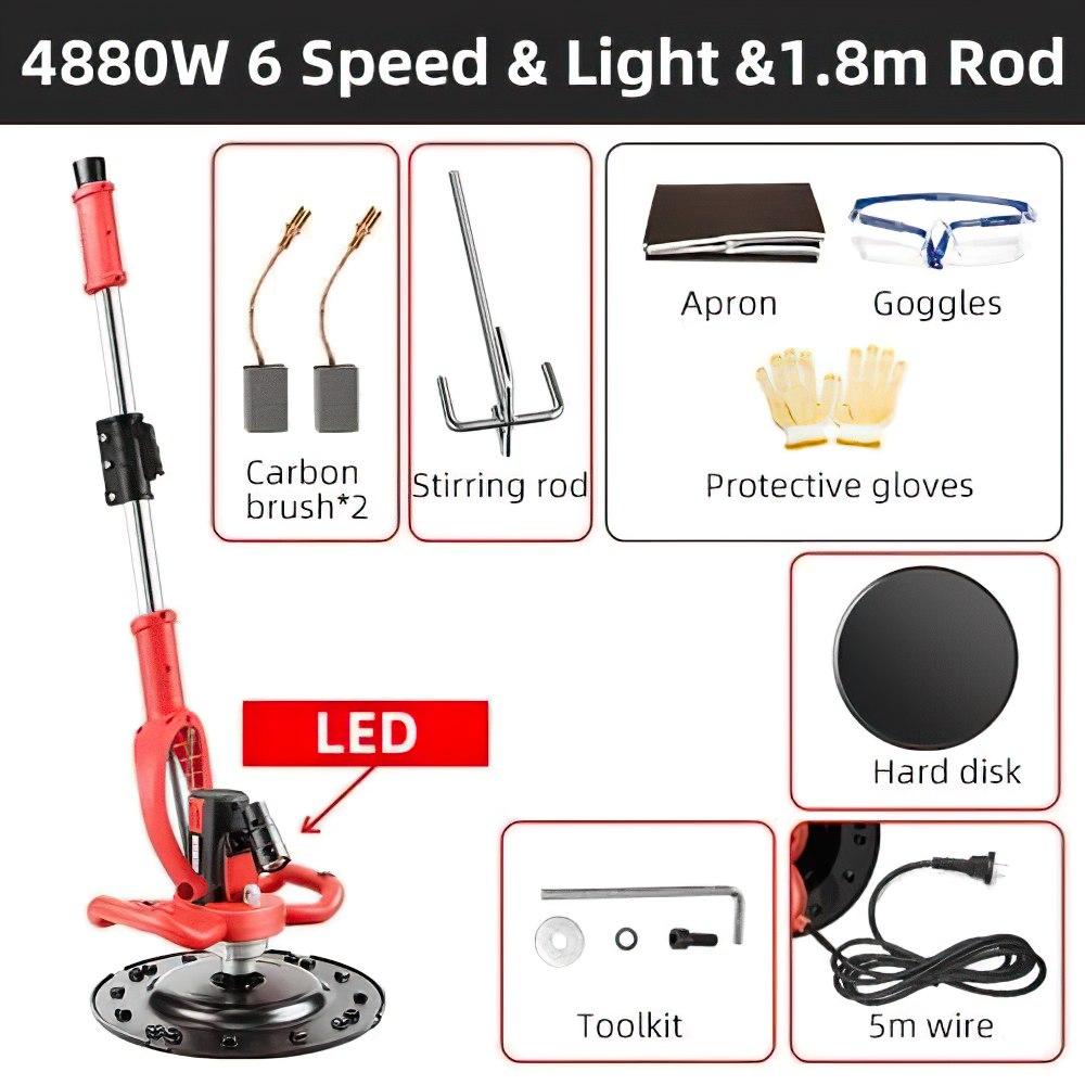 Electric Concrete Mixer 220V Wall Smoothing Polishing Machine Cement Mortar Trowel Leveling Machine 2880W/4880W