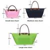 Classic Solid Color Lady Oxford Cloth Shopping Bag Nylon Shoulder Handbag Foldable Storage Bag