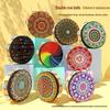 8-Inch Xinjiang Uyghur Hand Drum for Dance and Performance, Single-Row Tambourine with Jingle Bells.