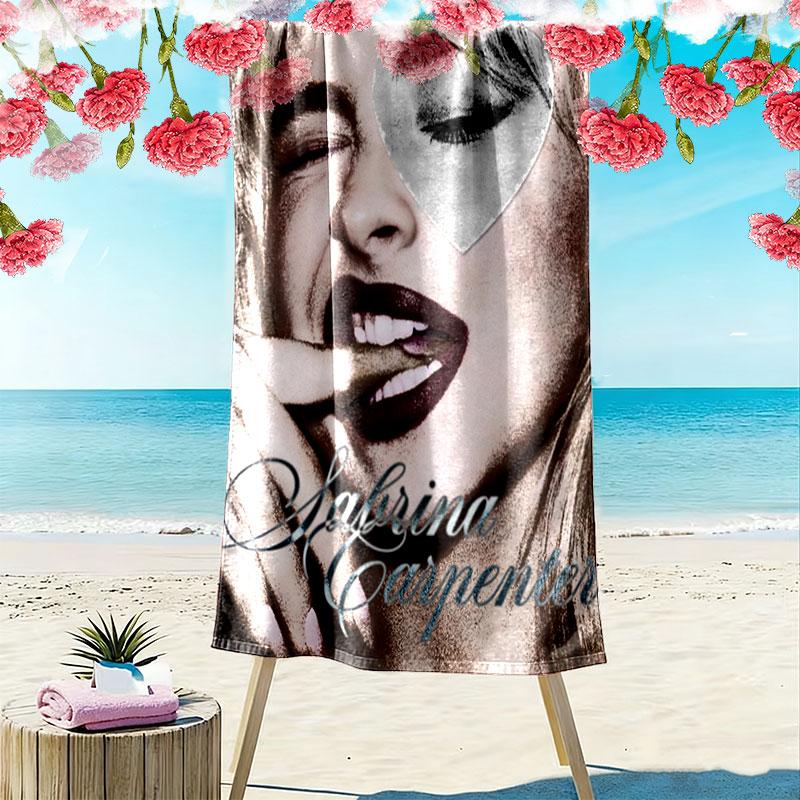 Sabrina Carpenter Melody Print Strandtuch, Großes Weiches Schnelltrocknendes Handtuch für Strand Camping Schwimmen