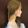 1920s Beaded Cap Headpiece Roaring 20s Beaded Flapper Headpiece Belly Dance Cap Exotic Cleopatra Headpiece for Gatsby Party