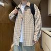 Νέα ανδρική βαμβακερή φαρδιά καρό μακρυμάνικη πουκαμίσα για όλες τις περιστάσεις Άνοιξη και Φθινόπωρο