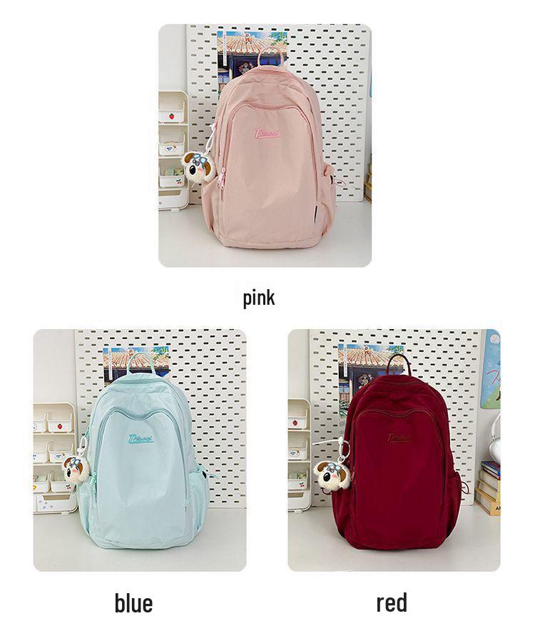 Korean Style Lightweight Backpack - Versatile Solid Color for Students and Women