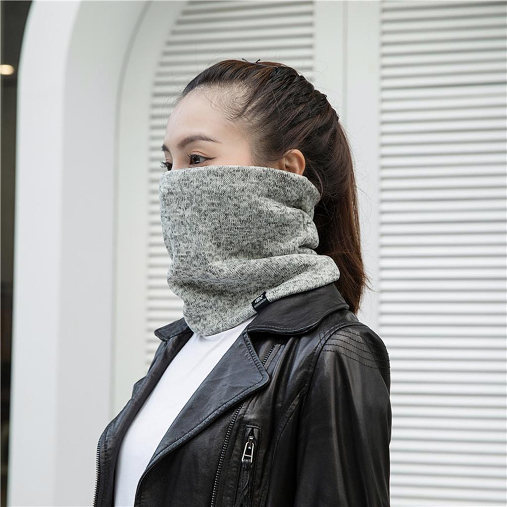 Unisex Solid Cashmere Plush Warm Winter Ring Scarf Women Men Knitted Full Face Mask Snood Neck Scarves Bufanda Thick Muffler New