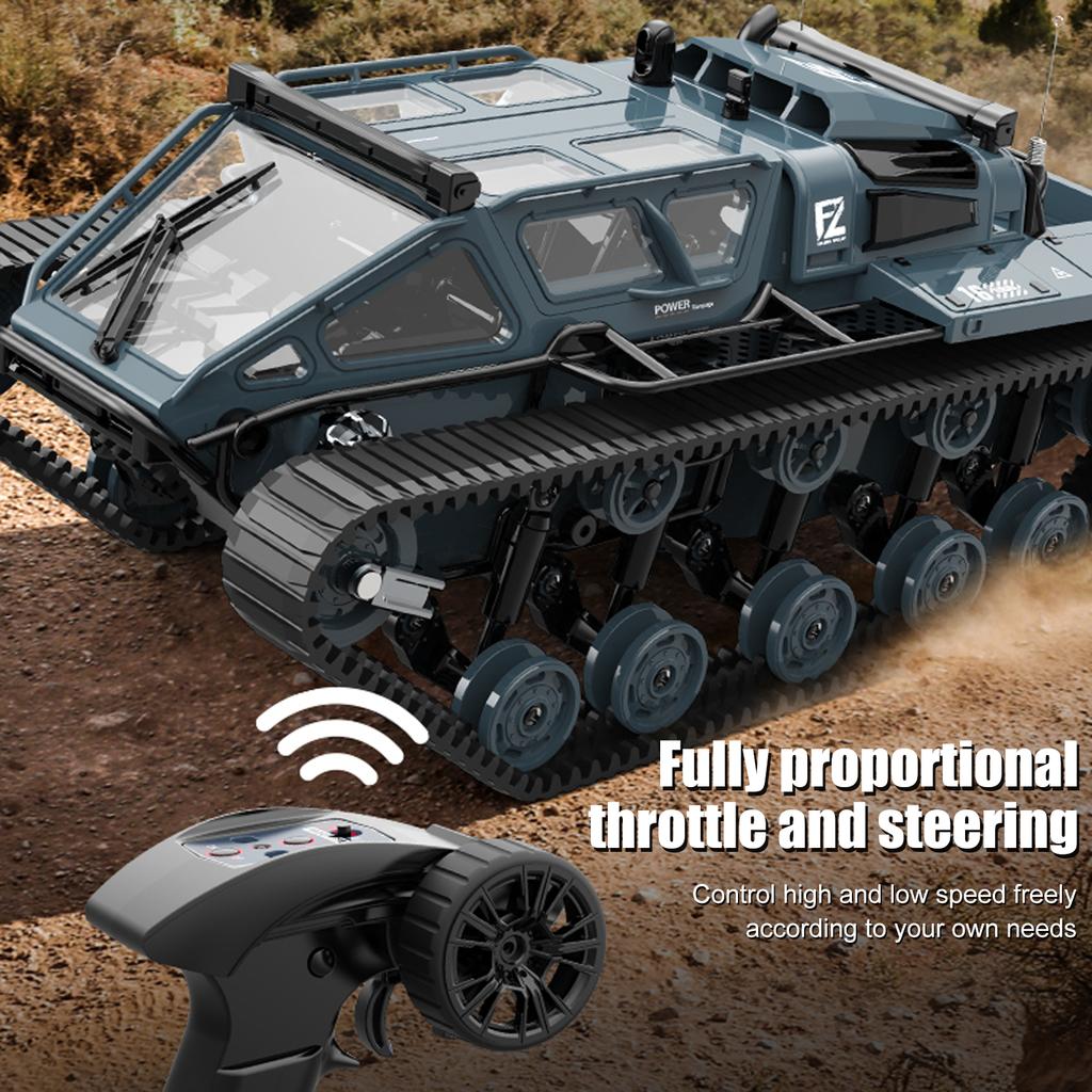 Remote Control Tank, 2.4GHz All Terrain 360 degrees  Rotating Stunt Toy Vehicle with LED Lights, Off Road Tracked Car