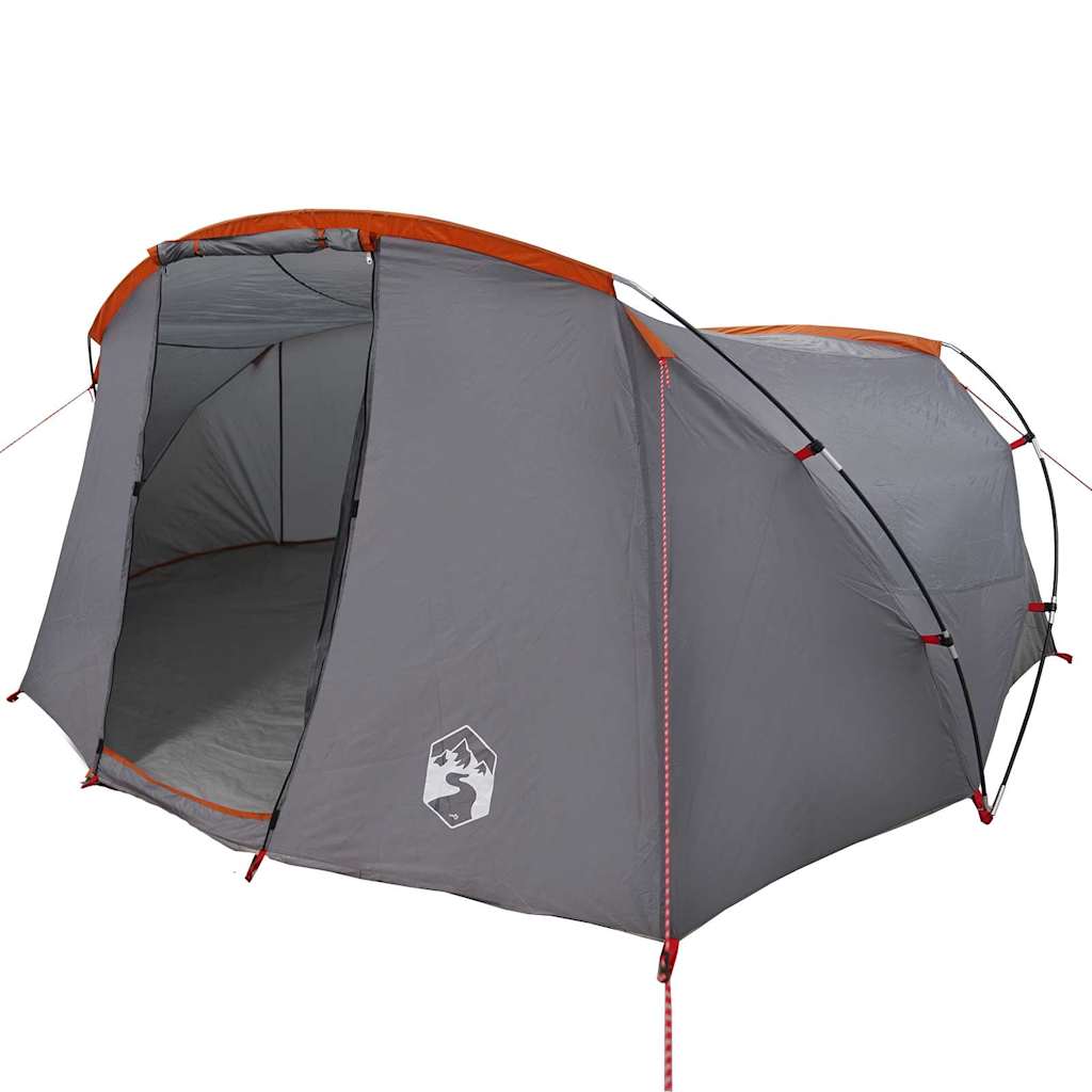 Tunnel Tent for 4 Persons Gray and Orange 318 x 275 x 140 cm