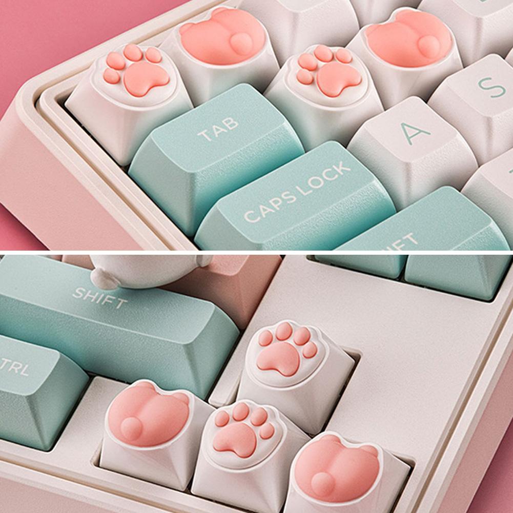 4Pcs 3D Cute Soft Cartoon Keycaps Replace for Cherry MX Gaming Mechanical Keyboard Keycap Keys Anime Custom Key Caps