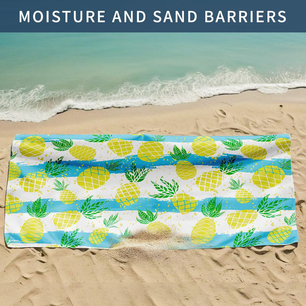 

New, double-sided velvet beach towel quick-drying sports towel printed bath towel [Spot sale]