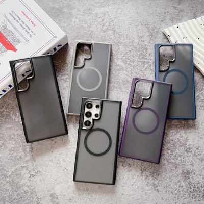 Suitable for Samsung S24Ultra Strong Magnetic Suction Mobile Phone Case S24plus High End Business Skin Feeling Non Yellowing Protective Case