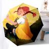 Pippi Longstocking Themed Travel Umbrella-8 Ribs Automatic Opening and Closing, Portable Folding Design, Compact and Stylish Umbrella Suitab