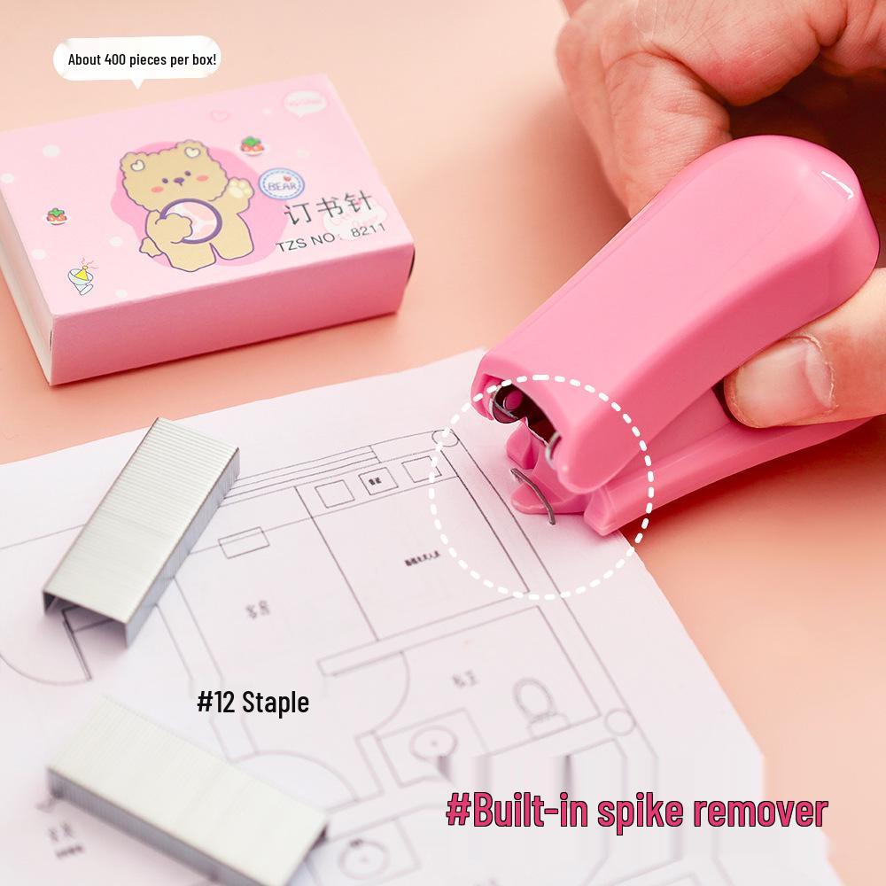 Adorable Cartoon Mini Stapler Set with No. 12 Staples for Students and Office