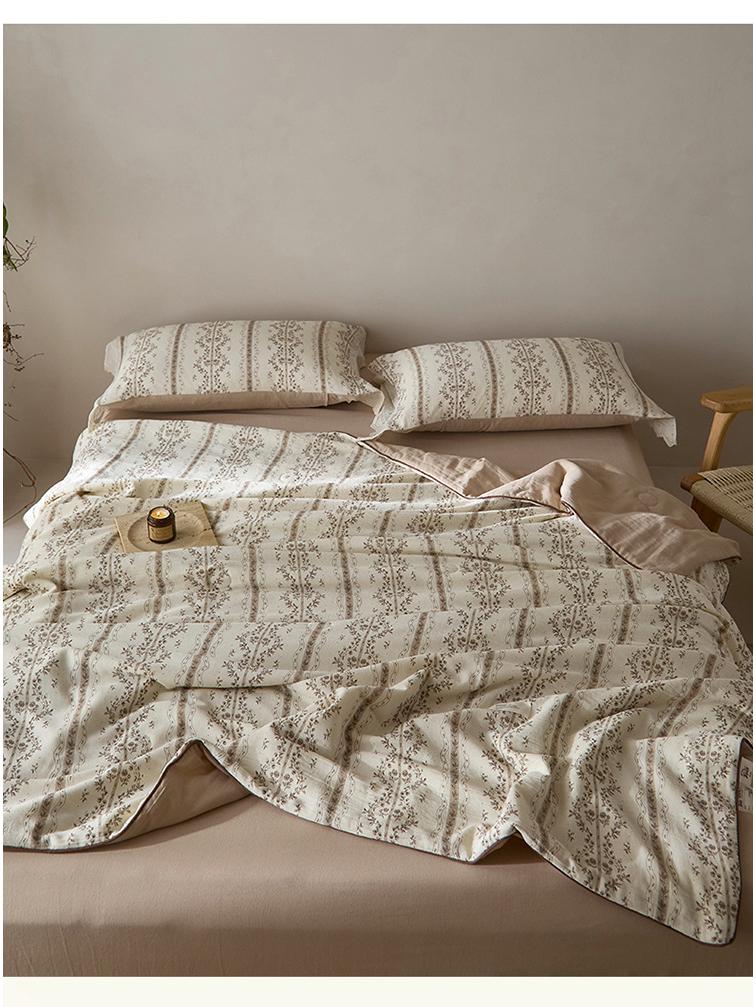 2026 Spring/Summer French Chic Cotton Linen Cooling Quilt for Dorms and Homes