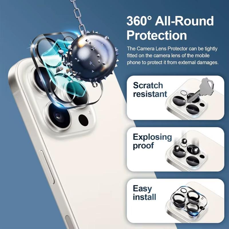 4+4 SZTUKI Ochraniacz Ekranu HD Dla iPhone 16 15 14 Pro Max Szkło Hartowane Dla iPhone 11 12 13 Mini Folia na Obiektyw Aparatu iPhone 16 Plus