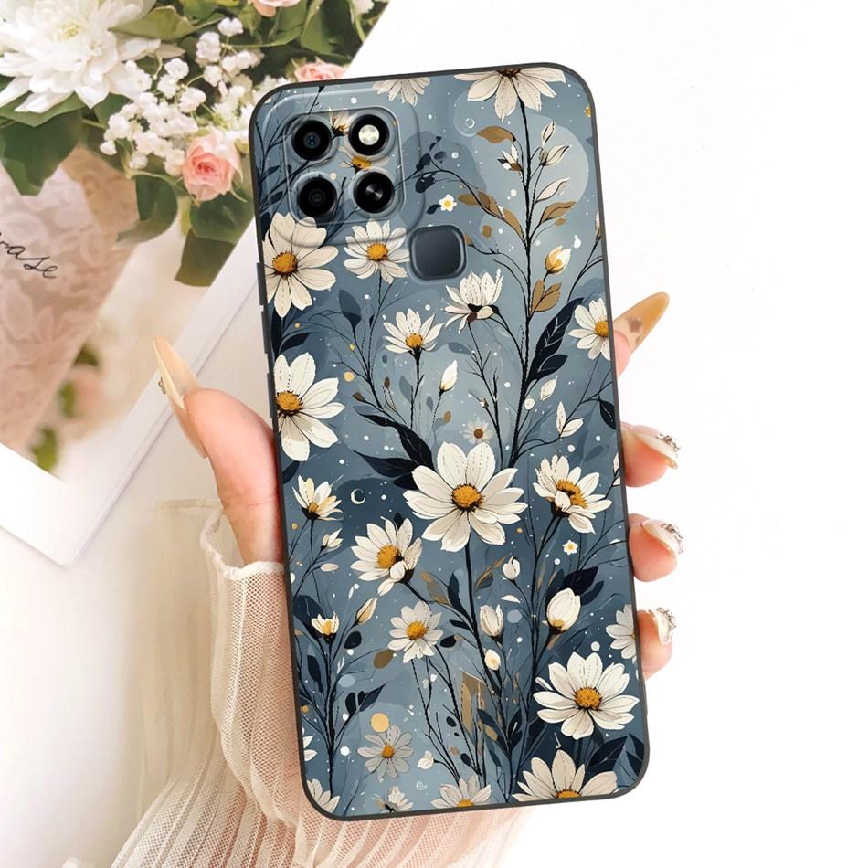 For Infinix Smart 6 X6511 X6511B X6511E Cute Cat Flower Cartoon Phone Case For Infinix Smart6 Shockproof Soft Silicone Bumpers