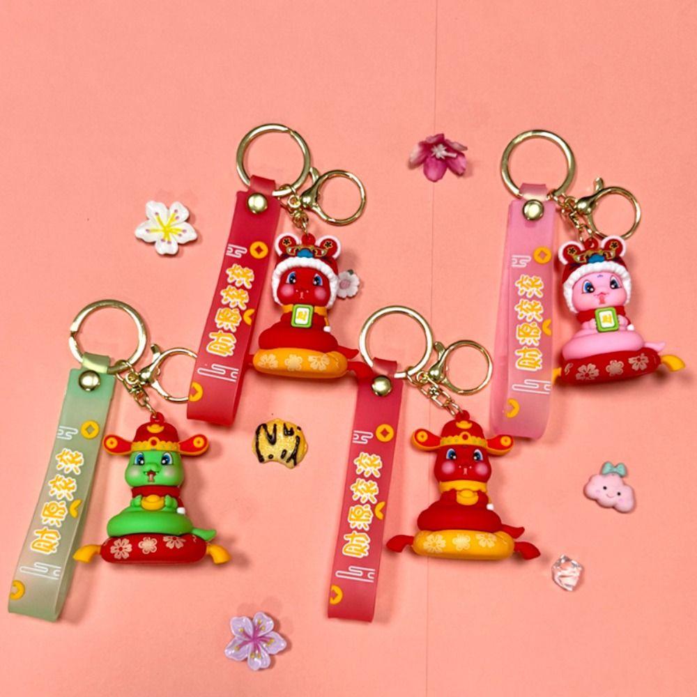 Lion Dance Snake Keychain Spring Festival Snake Key Ring Cute 2025 New Year Pendant  Ornament