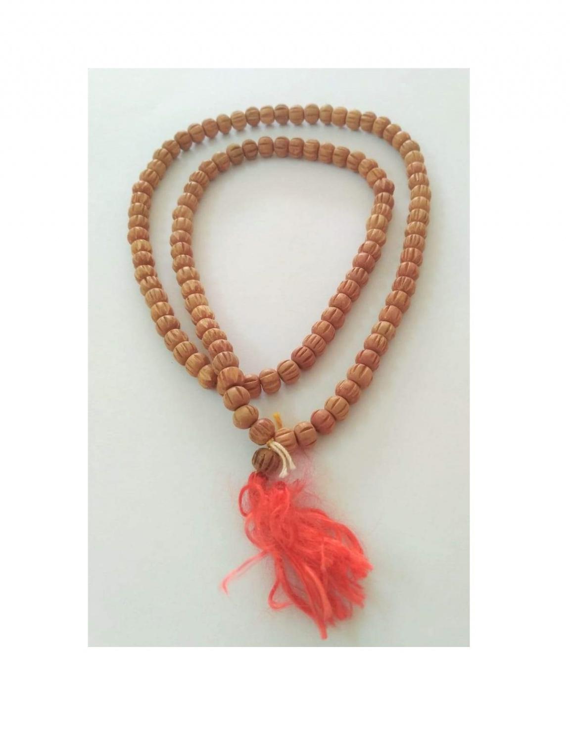 Чётки из Сандалового Дерева (108 шариков), Sandalwood Chandan Mala 100% Pure, Kalyan Puja