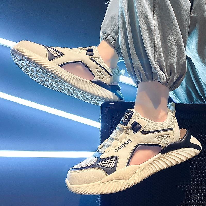 Summer Men Sandals Luxury Brand Breathable Mesh Beach Slippers Shoes Outdoor Casual Lightweight Beach Sandals Fashion Men Shoes