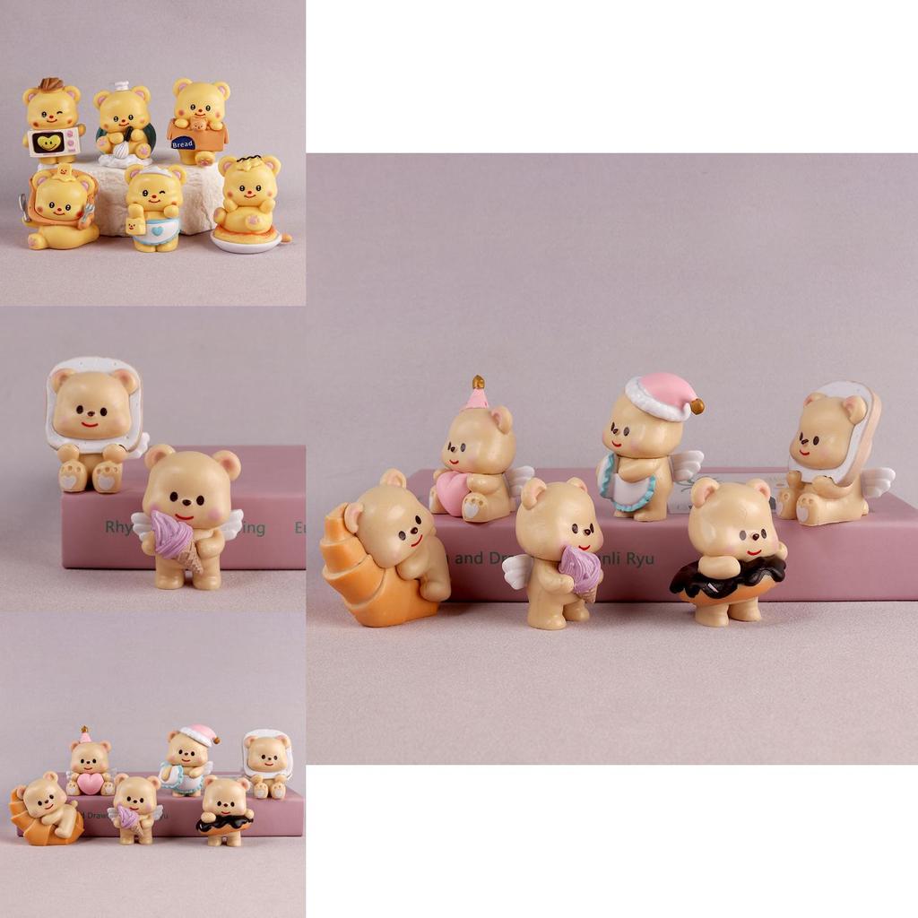 Adorable Butterbear Yellow Butter Bear Cute Blind Box Collectible Figurine Set