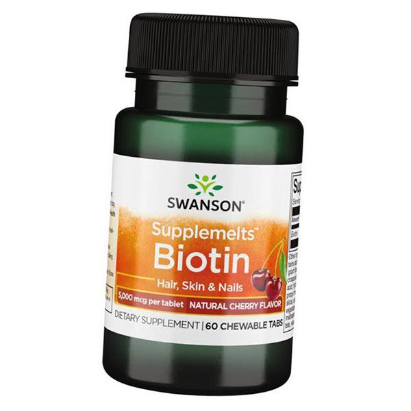

Chewable Biotin, Supplemelts Biotin 5000, Swanson 60 tabs Cherry (36280081) 60tab Cherry
